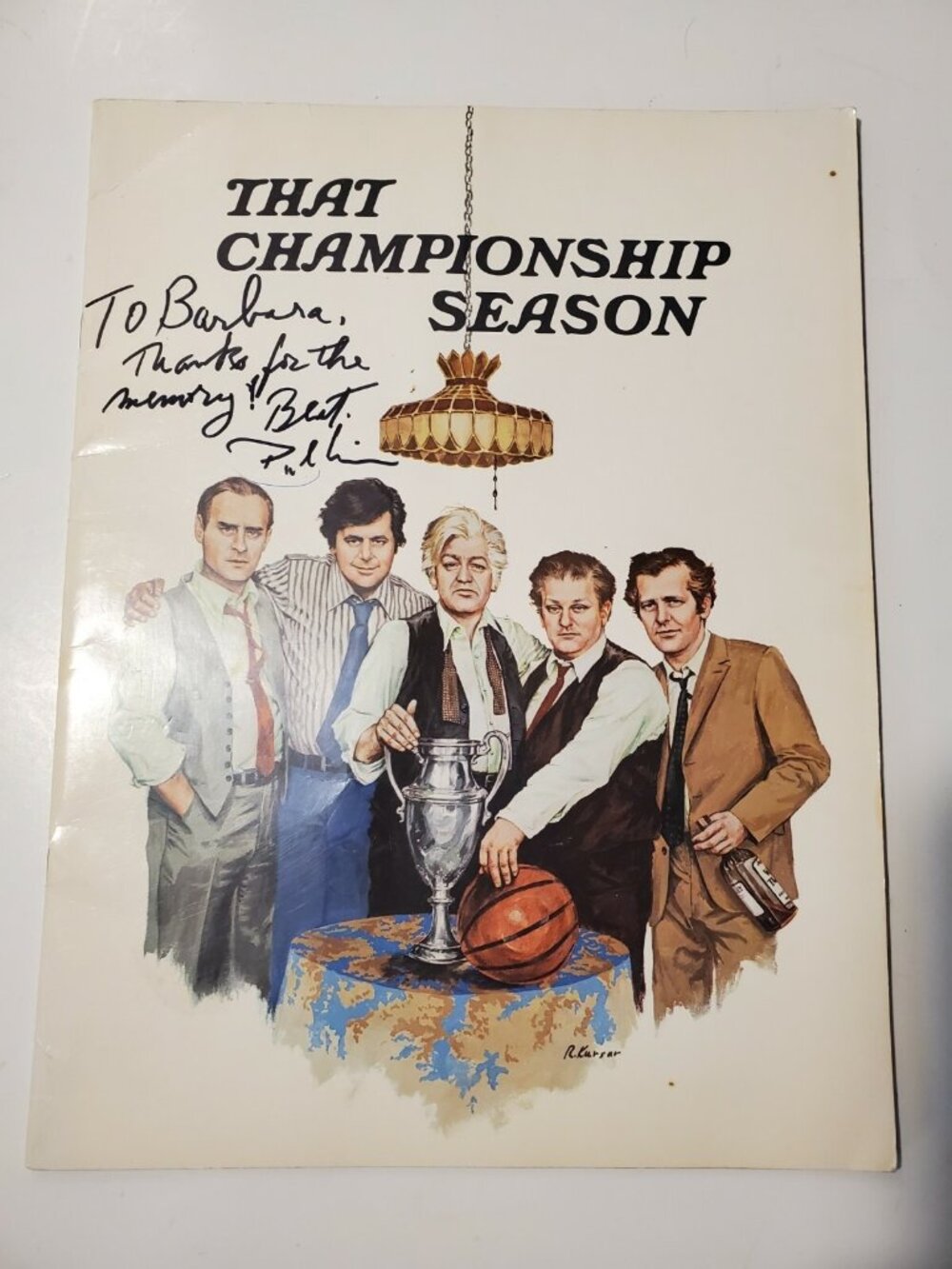 Autographed Paul Sorvino "That Championship Season" Broadway Program 1972